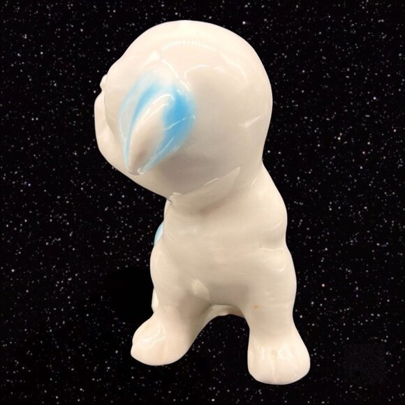 Vintage Dog White Blue Figurine Hand Painted Made in Japan 5”T 4”W - Picture 3 of 9